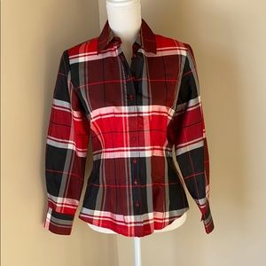 Silk Plaid Blouse New